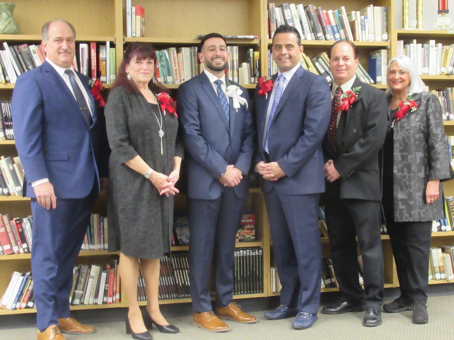 TOWN COUNCIL: The new Johnston Town Council joins Mayor Joseph Poliena Jr. prior to Monday’s swearing in ceremony. Councilors are Robert Civetti, Linda Folcarelli, President Robert Russo and Vice President Lauren Garzone.